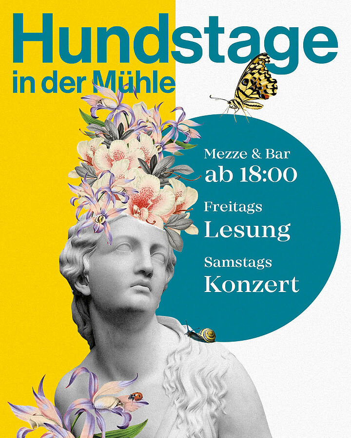 Hundstage in the Mühle Tiefenbrunnen, summer festival with readings and concerts